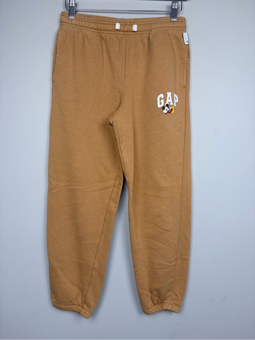 Gap x Disney Mickey Mouse Jogger Sweatpants Kids XXL 14-16 Tan Fleece Logo